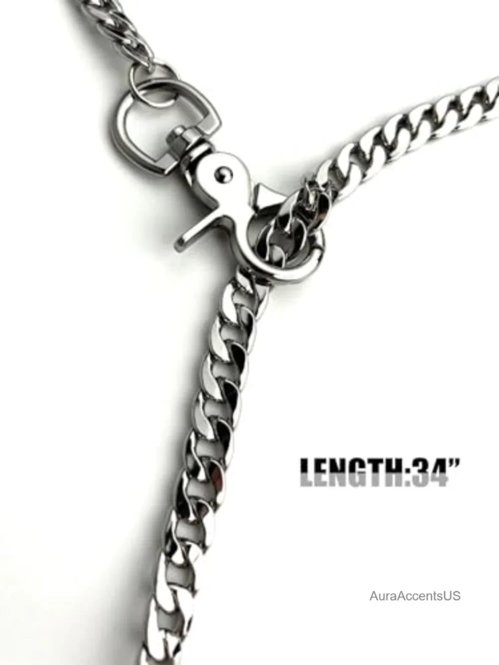 Adjustable 34 inch Chunky Cuban Slip Chain Necklace with O-Ring Pendant Gold
